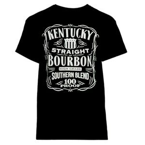Kentucky Bourbon Men's Black Graphic Crewneck Short Sleeve T-Shirt Tee New